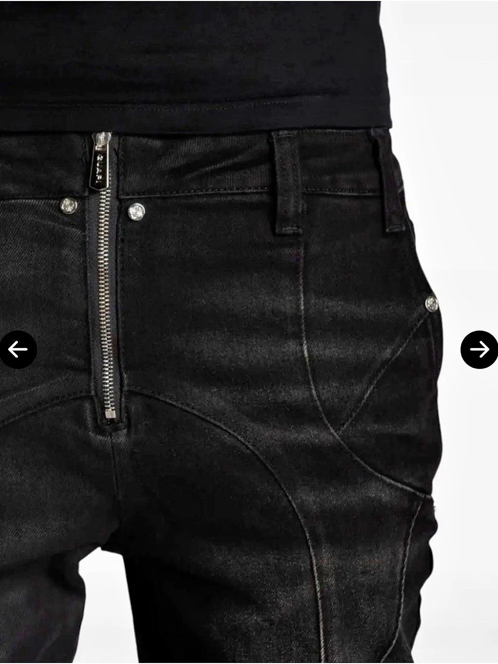 GUAPI Waxed-Effect Jeans - Picture 3 of 9